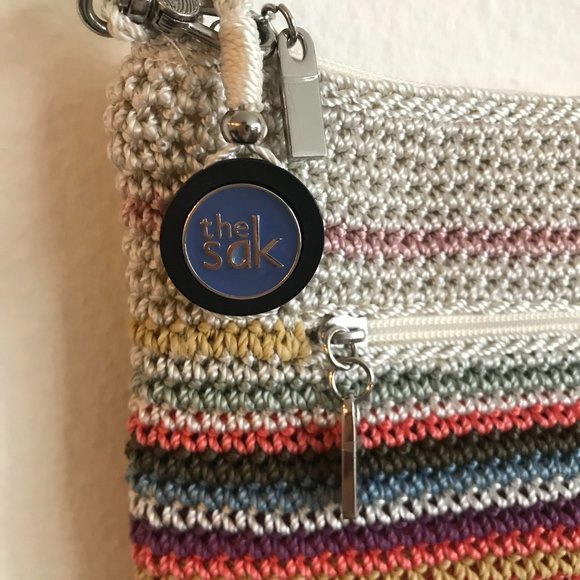 The Sak Crochet Crossbody Rainbow Striped Crossbody Vegan Recycled Bag - Picture 4 of 9